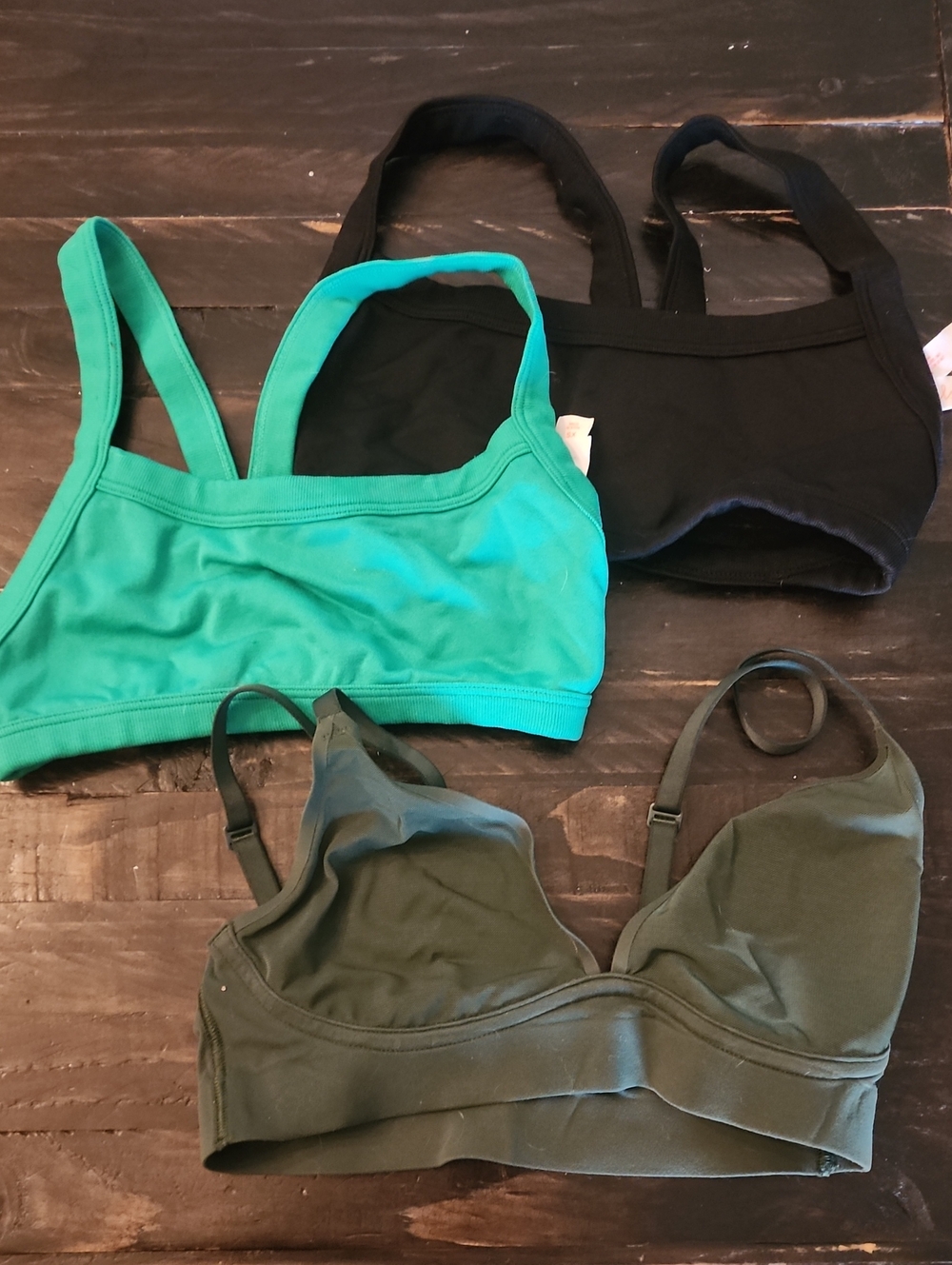 Colsie Women’s 3-Pack Sports Bras - Black, Teal, Olive